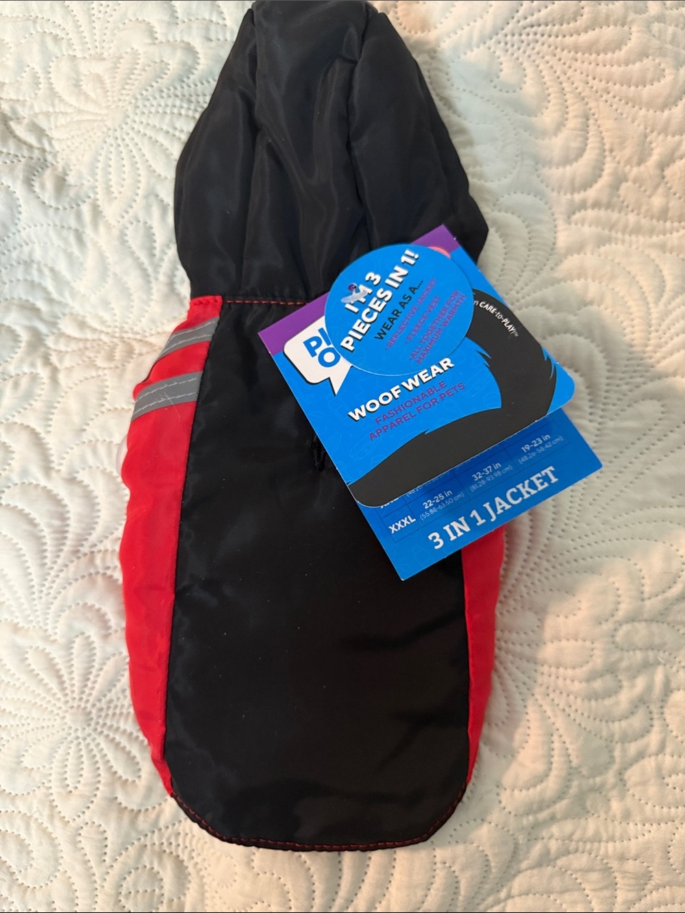 Small PET Red & Black 3-in-1 Jacket